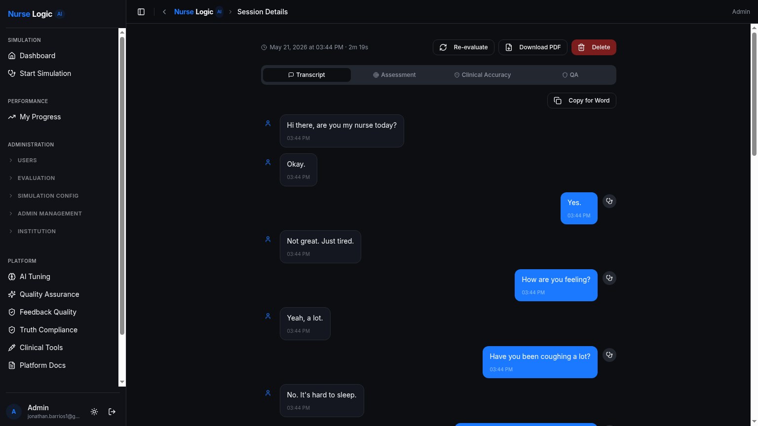 Transcript review interface